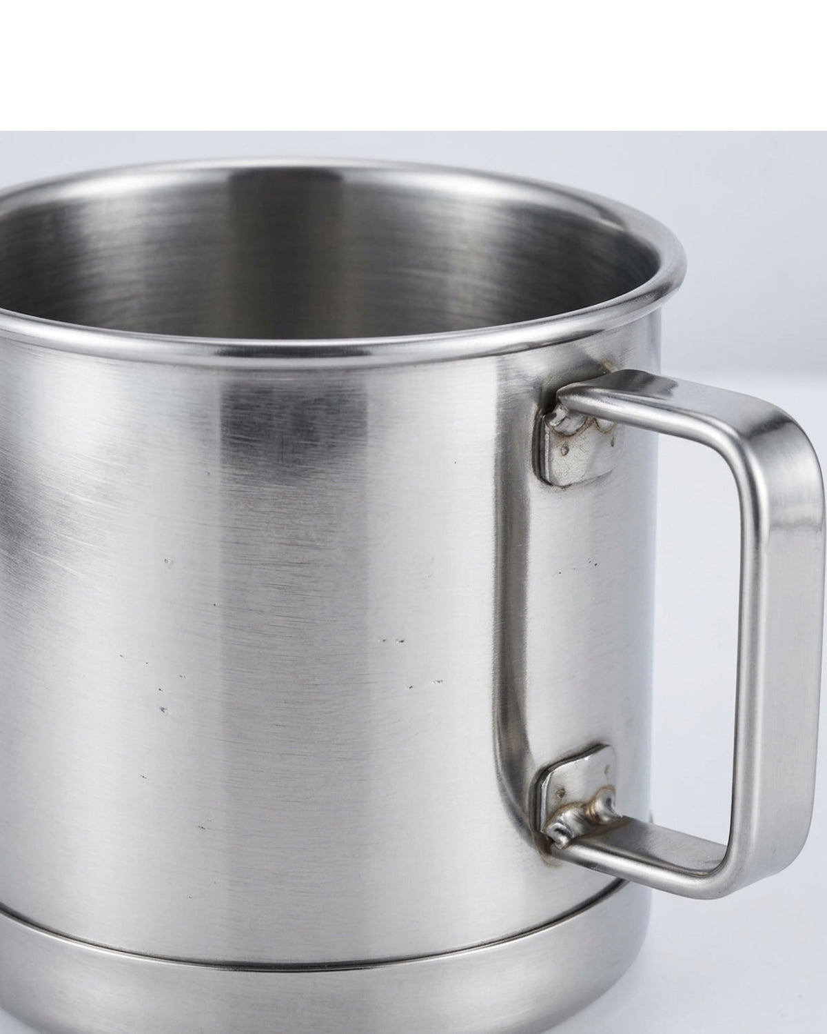 Zbwkp Handled Single-Wall Stainless Steel Beer Mug 18 oz Polished Steel - Detail view