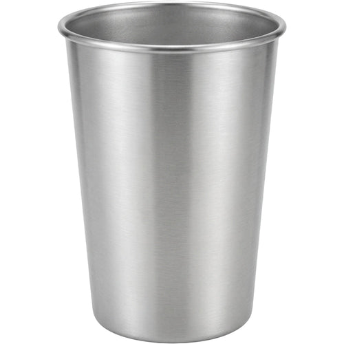 Zbwkp Straight Single-Wall Stainless Steel Pint Cup 16 oz Brushed Silver - Product view